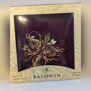 Baldwin Corolla Ice Flower 24K Gold Finished Brass Ornament